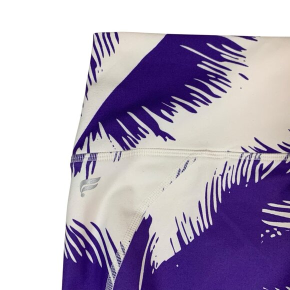 Fabletics PureLuxe High Rise Palm Print 7/8 Leggings Purple Athleisure Large - Picture 3 of 4